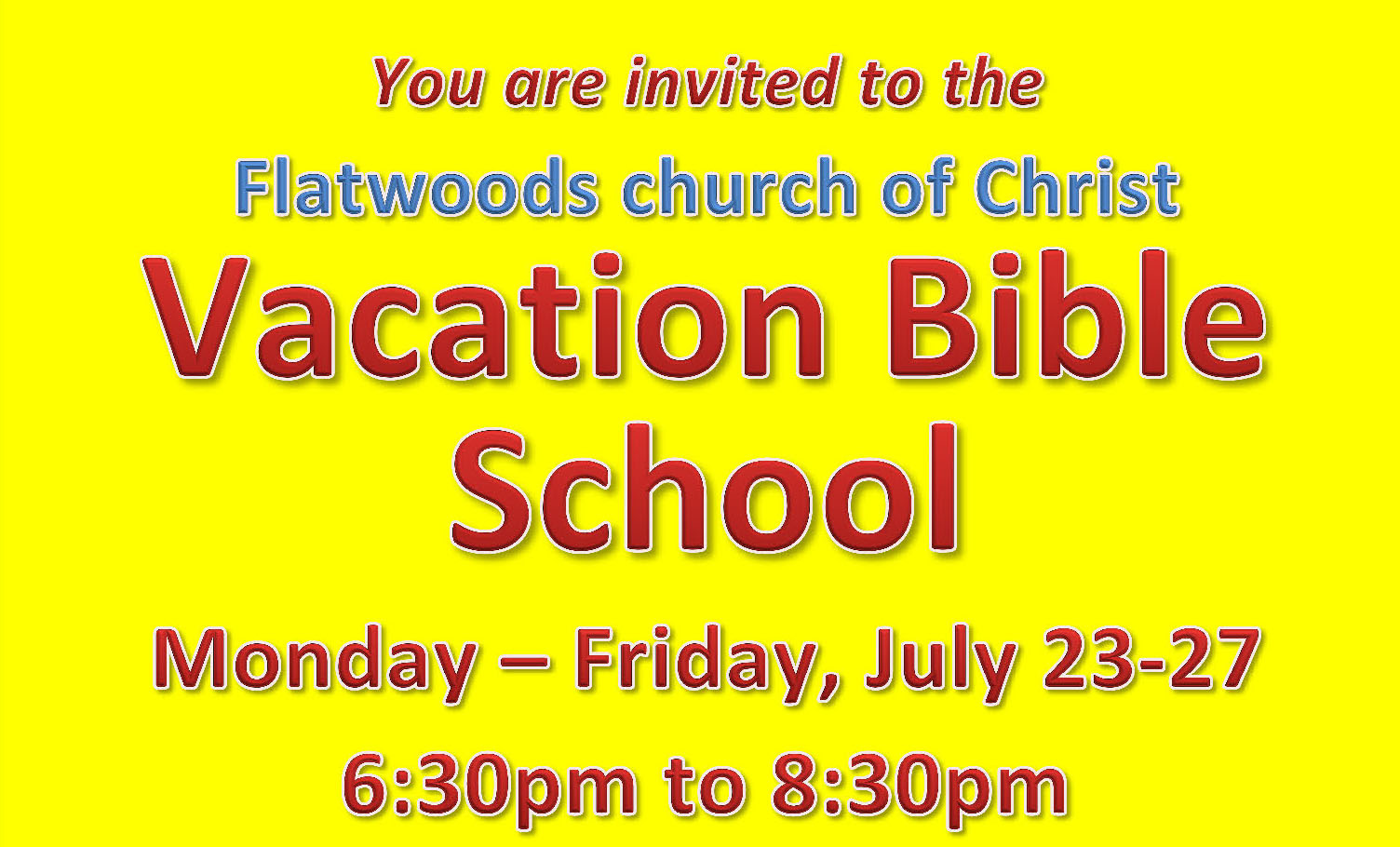 VBS 2018 The Miracles of Jesus Flatwoods church of Christ